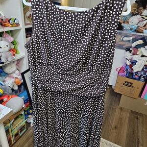 Perception Dress brown Polka Dot Sleeveless Dress size 18